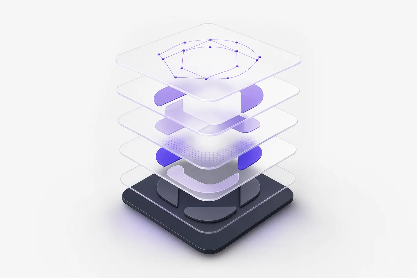 Exploded editable layers from an AI vector generator file