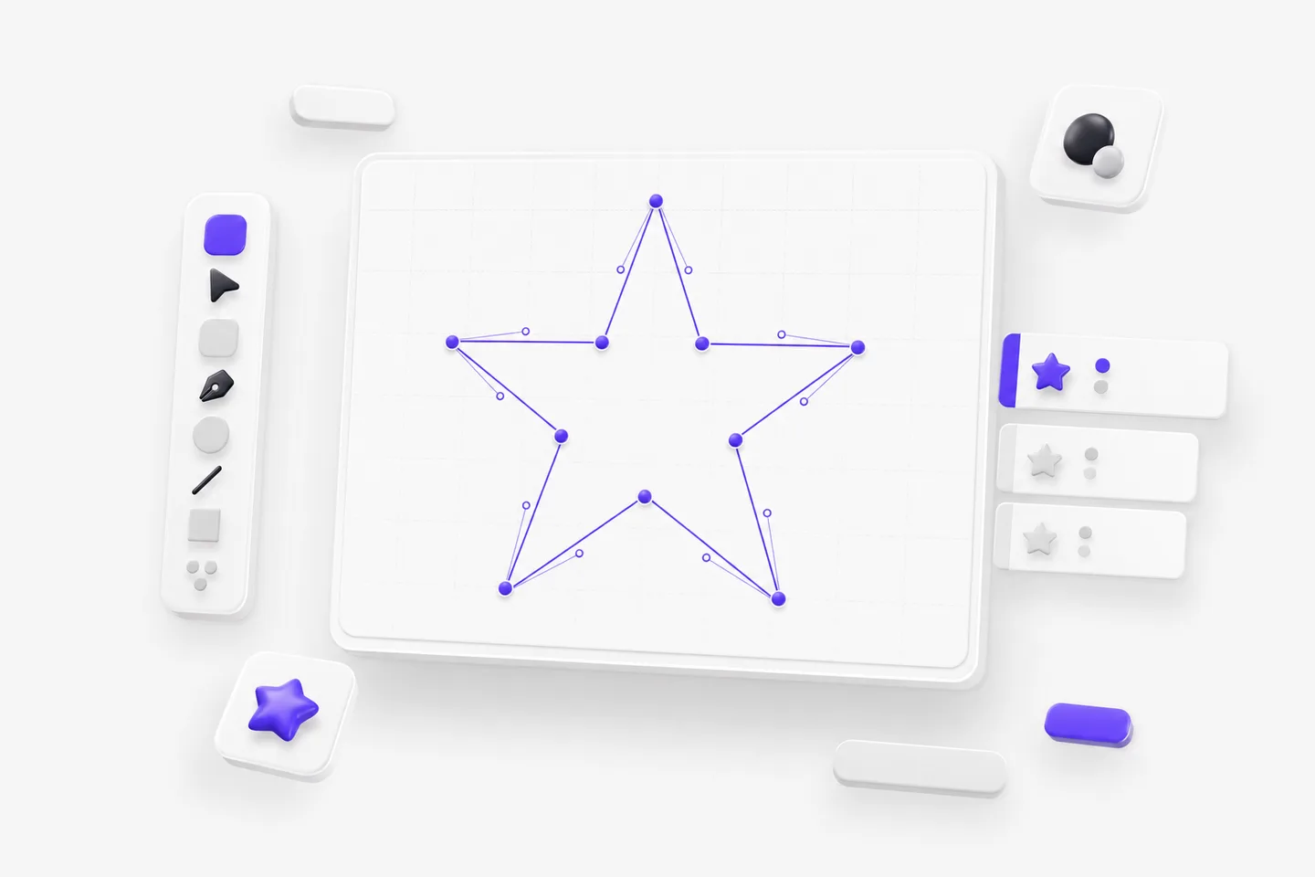 Bezier nodes and handles on an editable path produced by PNG to EPS conversion